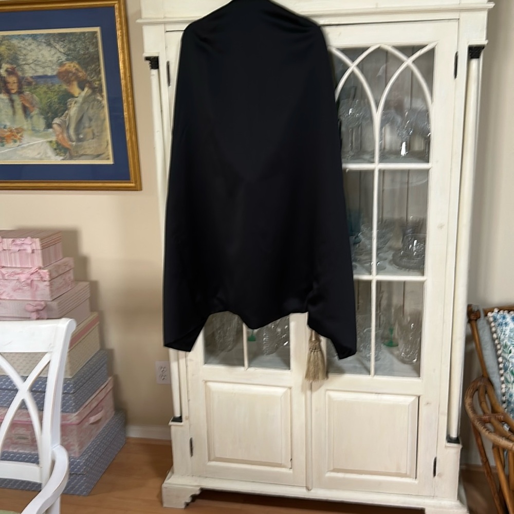 Long black elegant evening skirt, 22 wide
